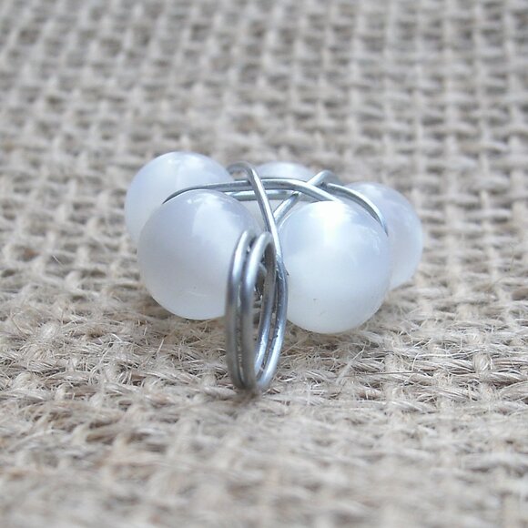 Handmade Aqua Aura Beads Star Flower Pentacle Pendant - Picture 7 of 8